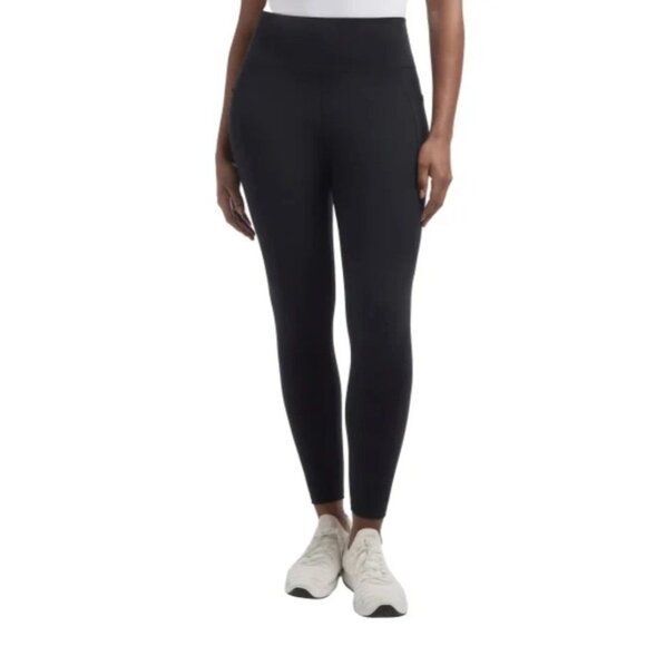 Danskin Women's M Satin Stitch 7/8 Legging Black Salt Side Pocket M0834 - Picture 3 of 11